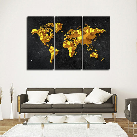 Golden World Multi Panel Canvas Wall Art