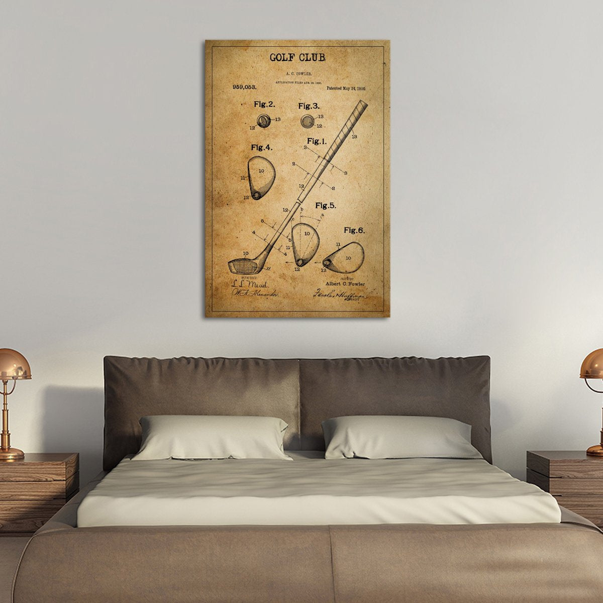 Golf Club Patent Canvas Wall Art