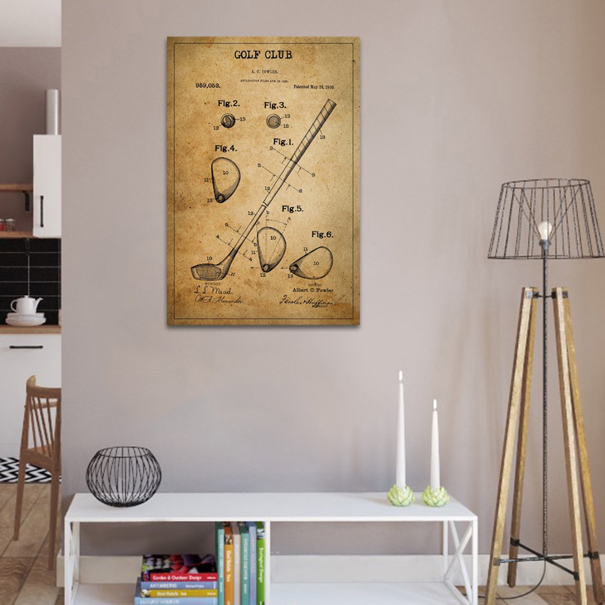 Golf Club Patent Canvas Wall Art