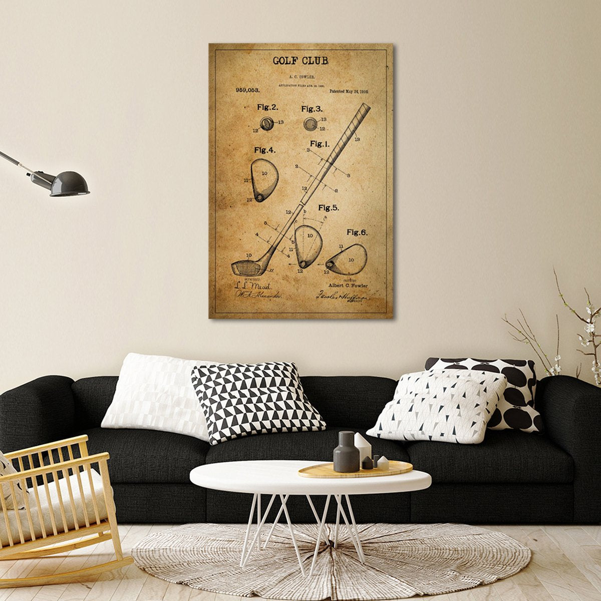Golf Club Patent Canvas Wall Art