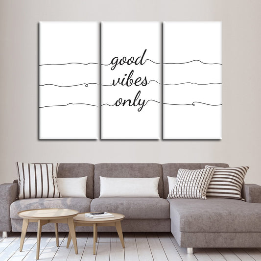 Good Vibes Only Multi Panel Canvas Wall Art