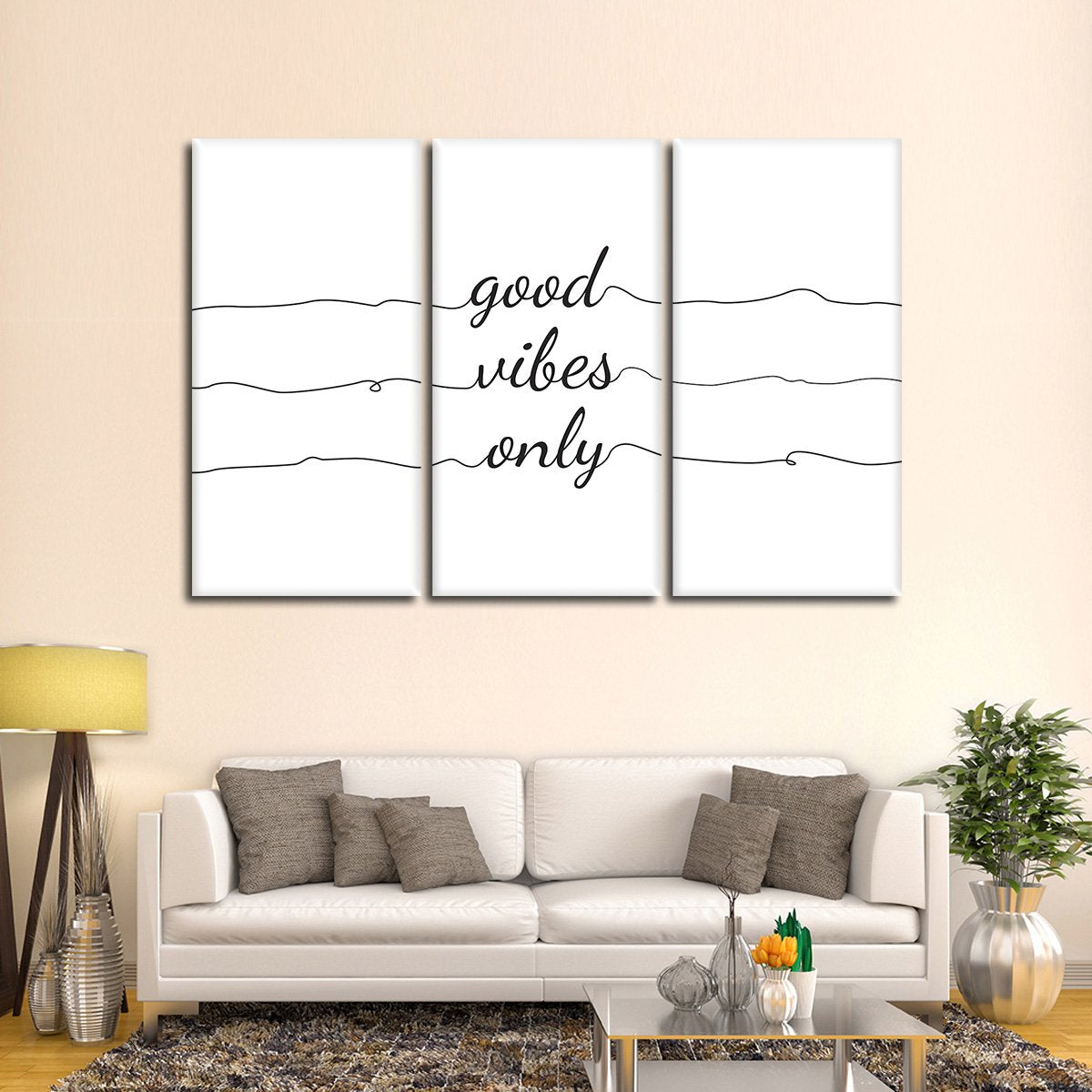 Good Vibes Only Multi Panel Canvas Wall Art