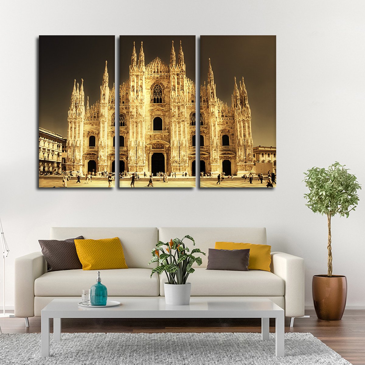 Gothic Milan Cathedral Multi Panel Canvas Wall Art