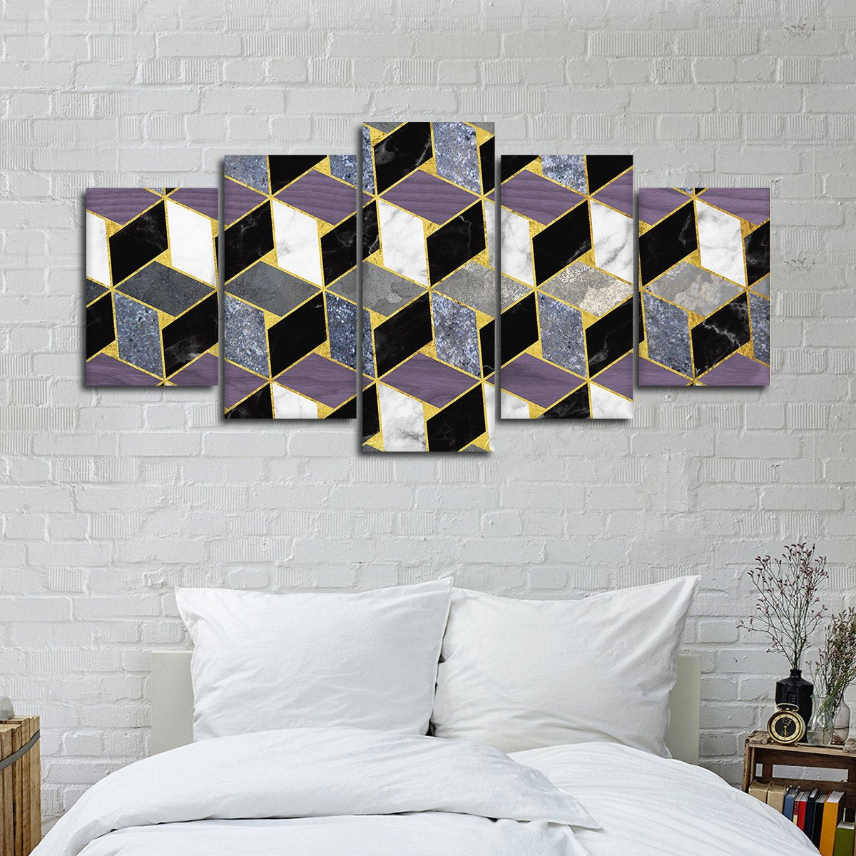 Gradient Cubes Multi Panel Canvas Wall Art