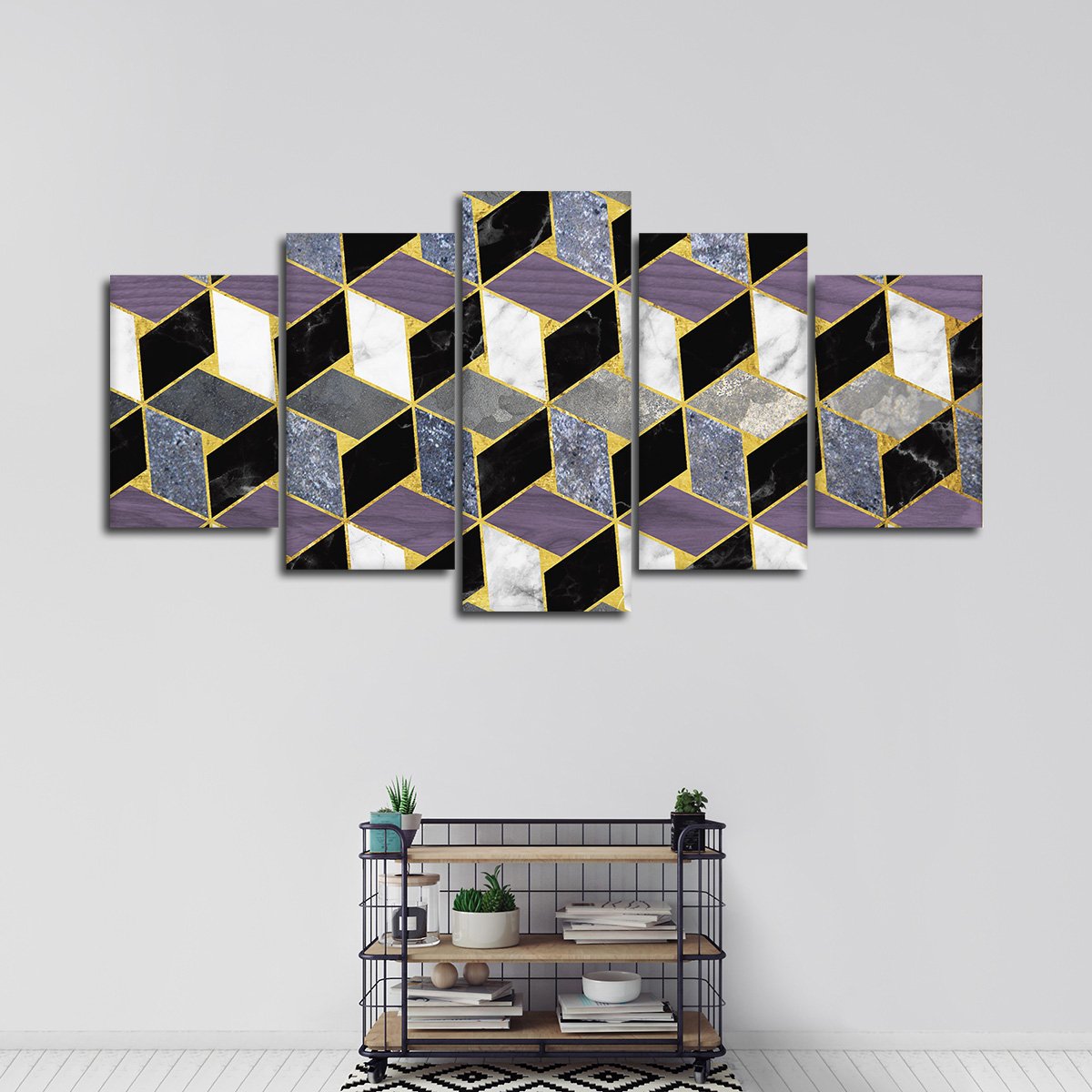 Gradient Cubes Multi Panel Canvas Wall Art