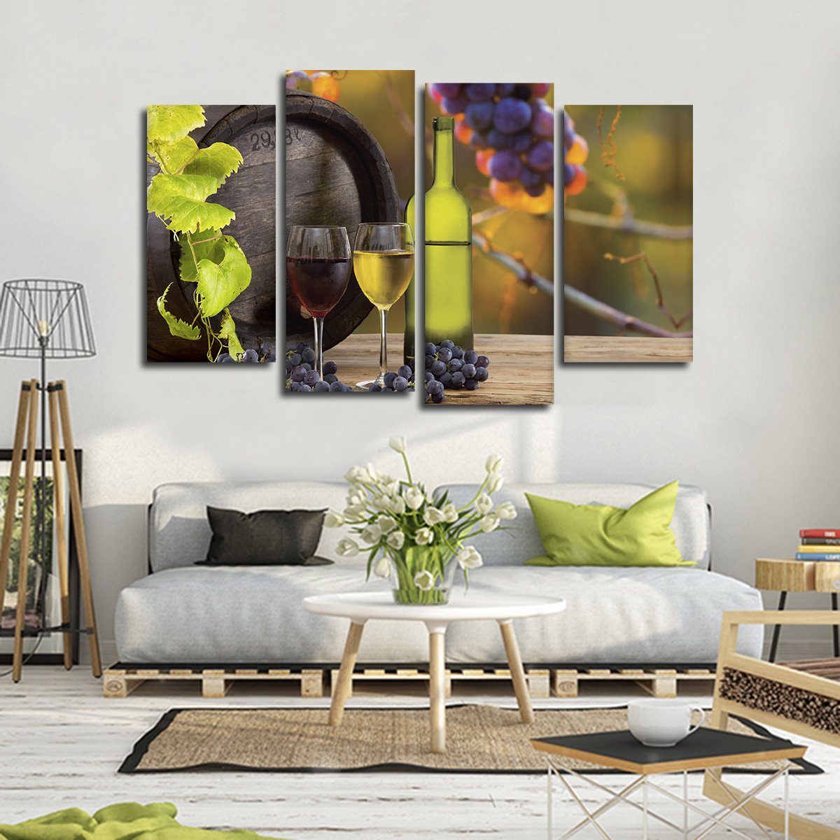 Grape Vines Multi Panel Canvas Wall Art