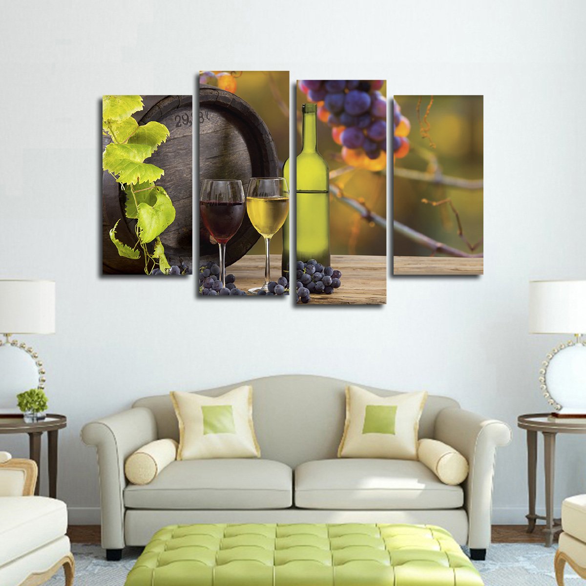 Grape Vines Multi Panel Canvas Wall Art