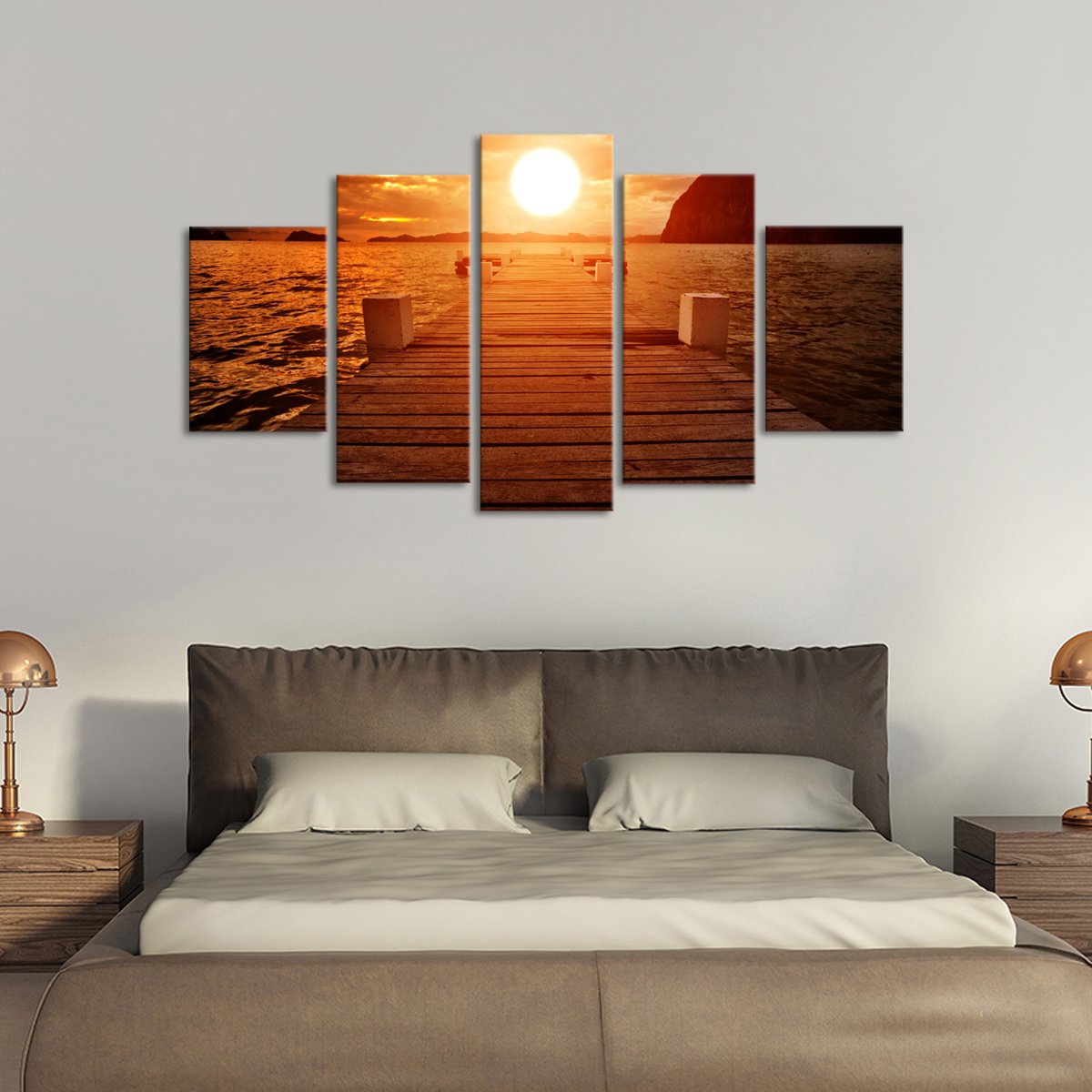 Great Sunset Multi Panel Canvas Wall Art