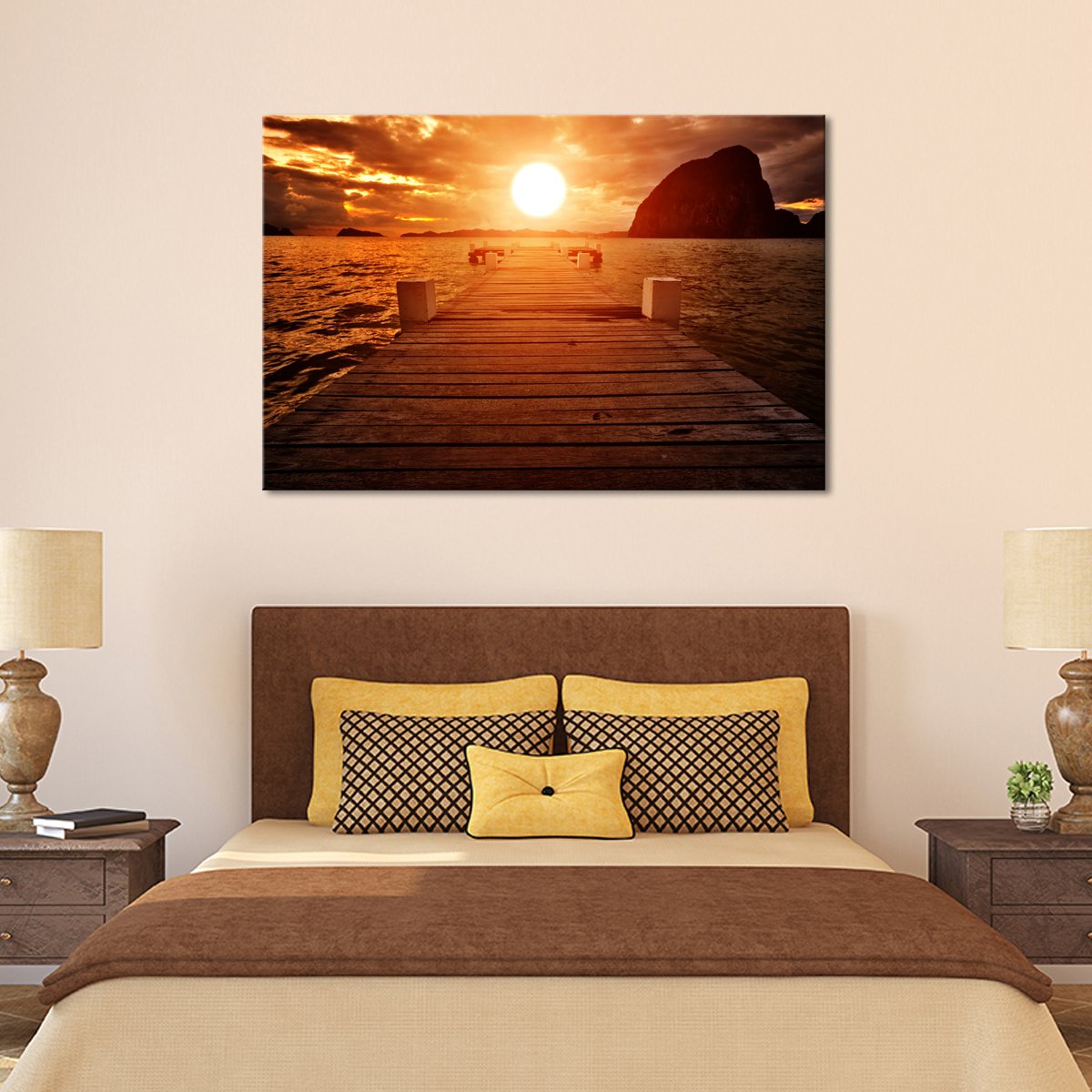 Great Sunset Multi Panel Canvas Wall Art