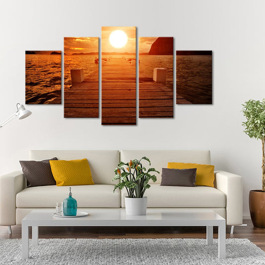 Great Sunset Multi Panel Canvas Wall Art