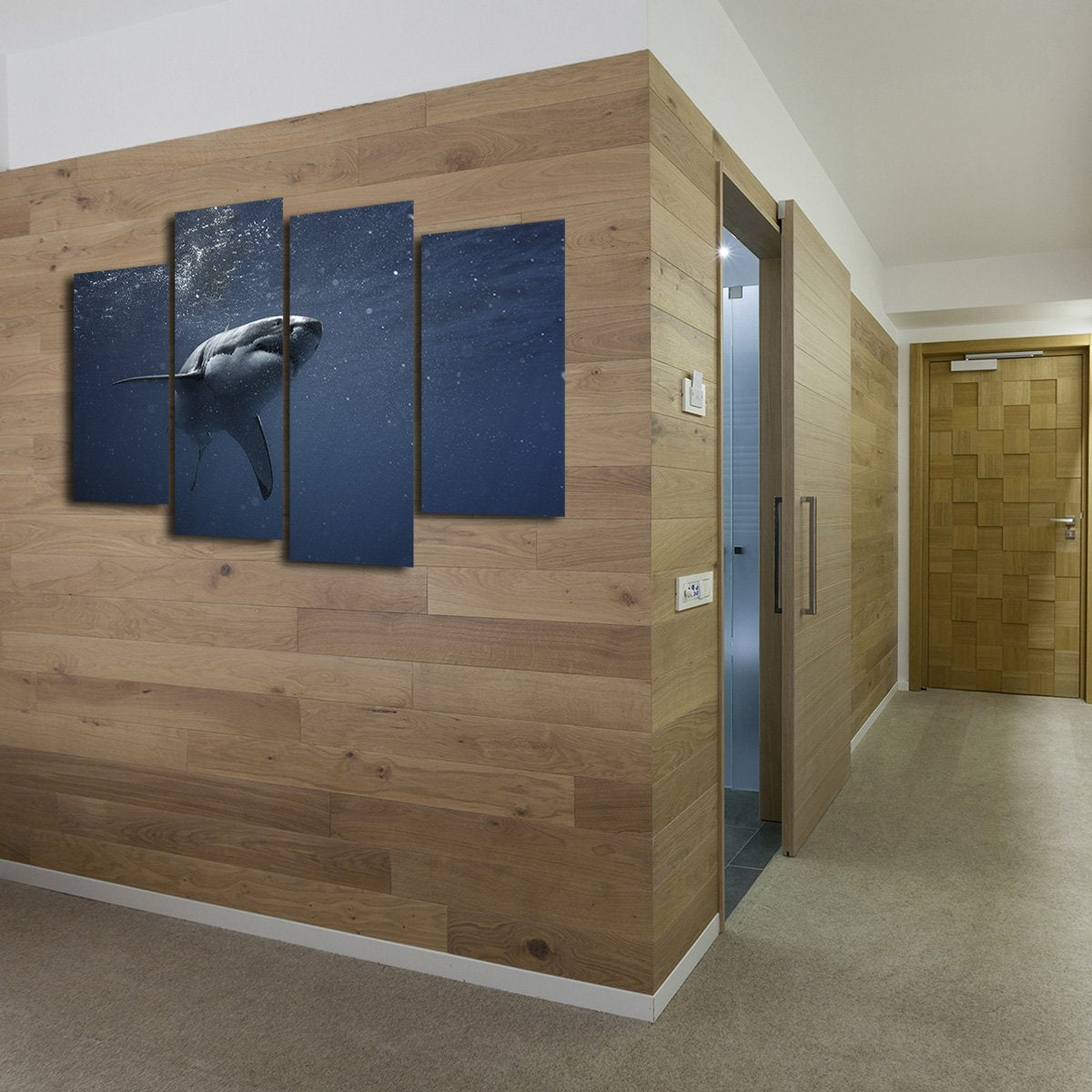 Great White Shark Multi Panel Canvas Wall Art