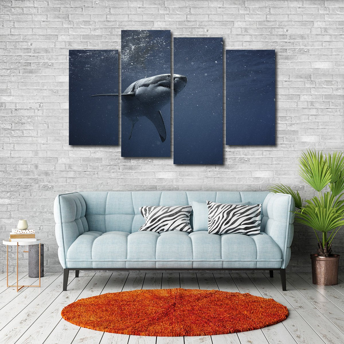 Great White Shark Multi Panel Canvas Wall Art