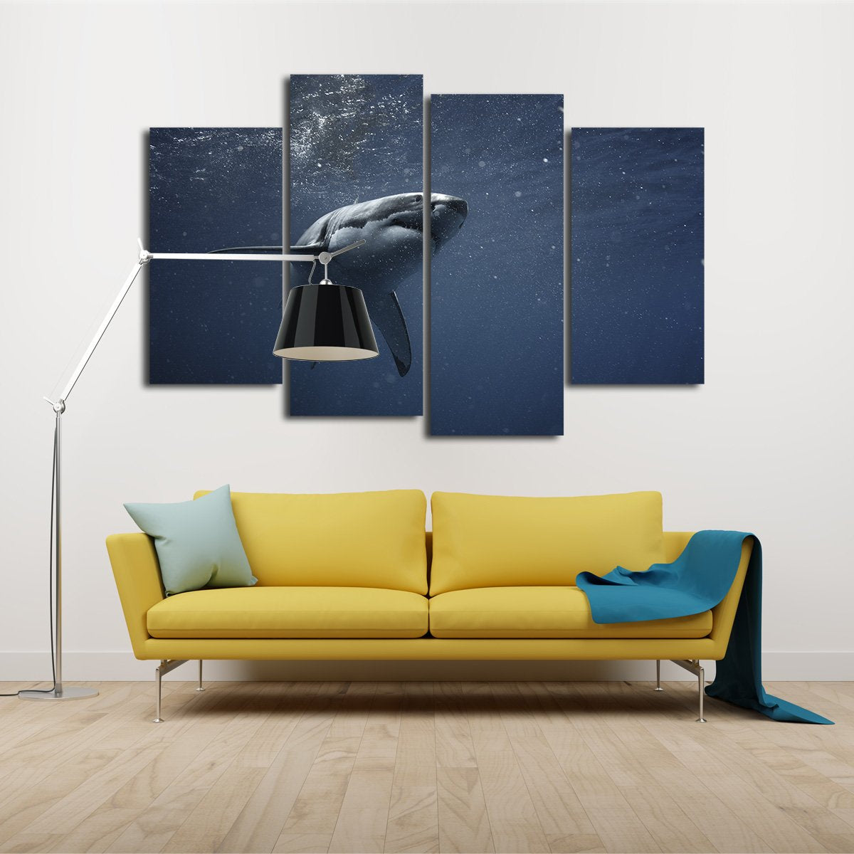 Great White Shark Multi Panel Canvas Wall Art