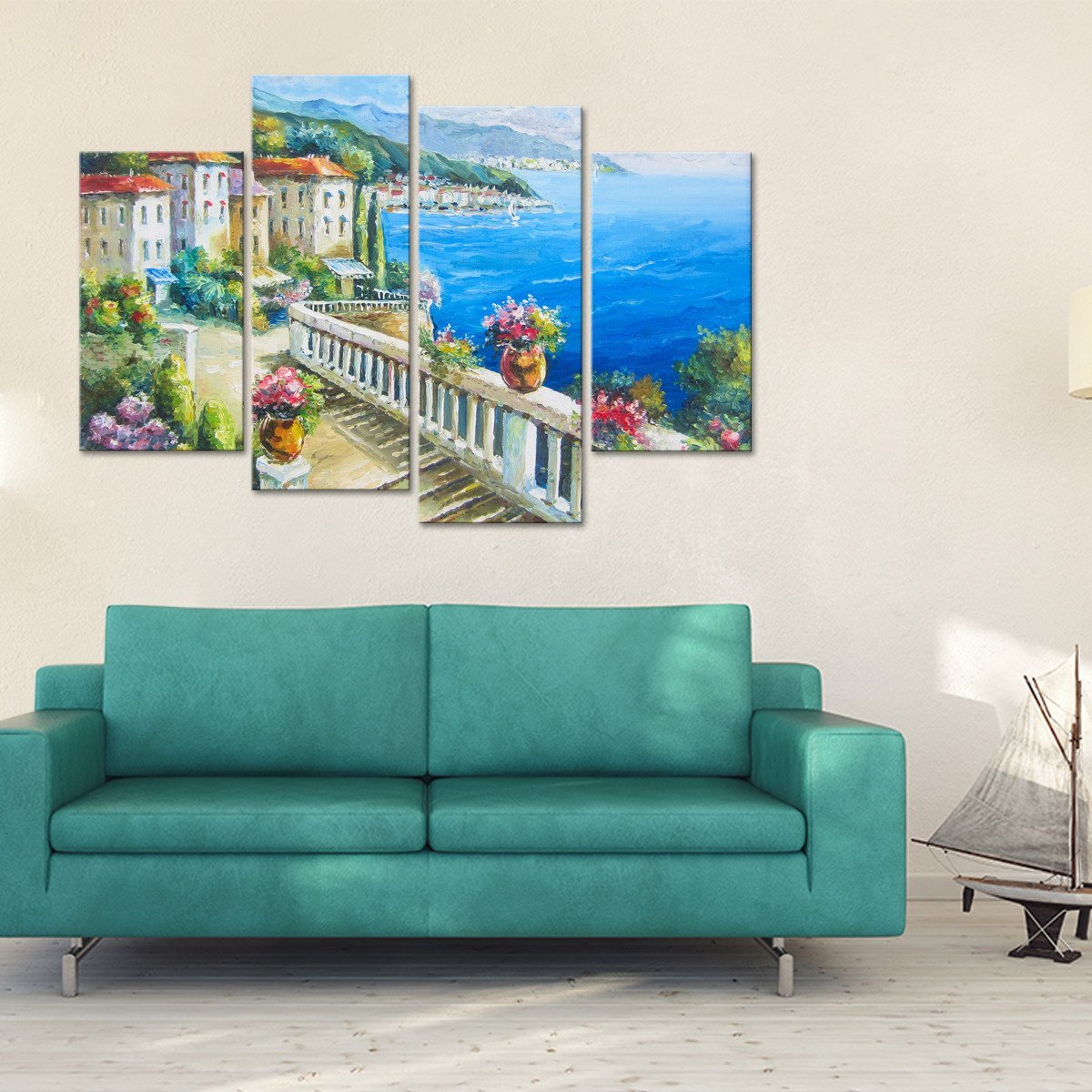 Greece Multi Panel Canvas Wall Art