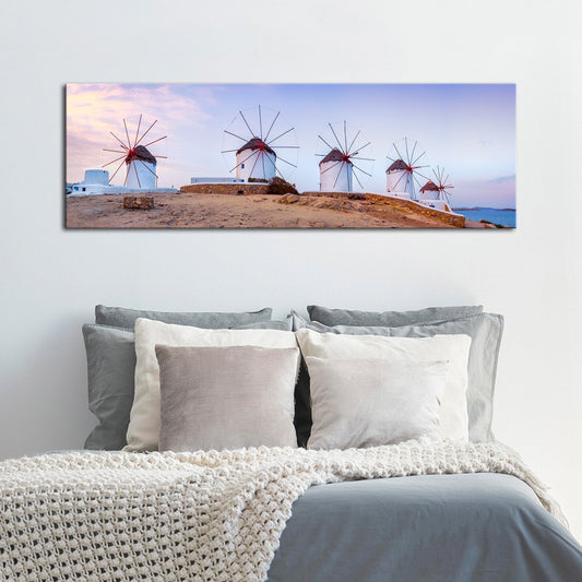 Greek Windmills Multi Panel Canvas Wall Art