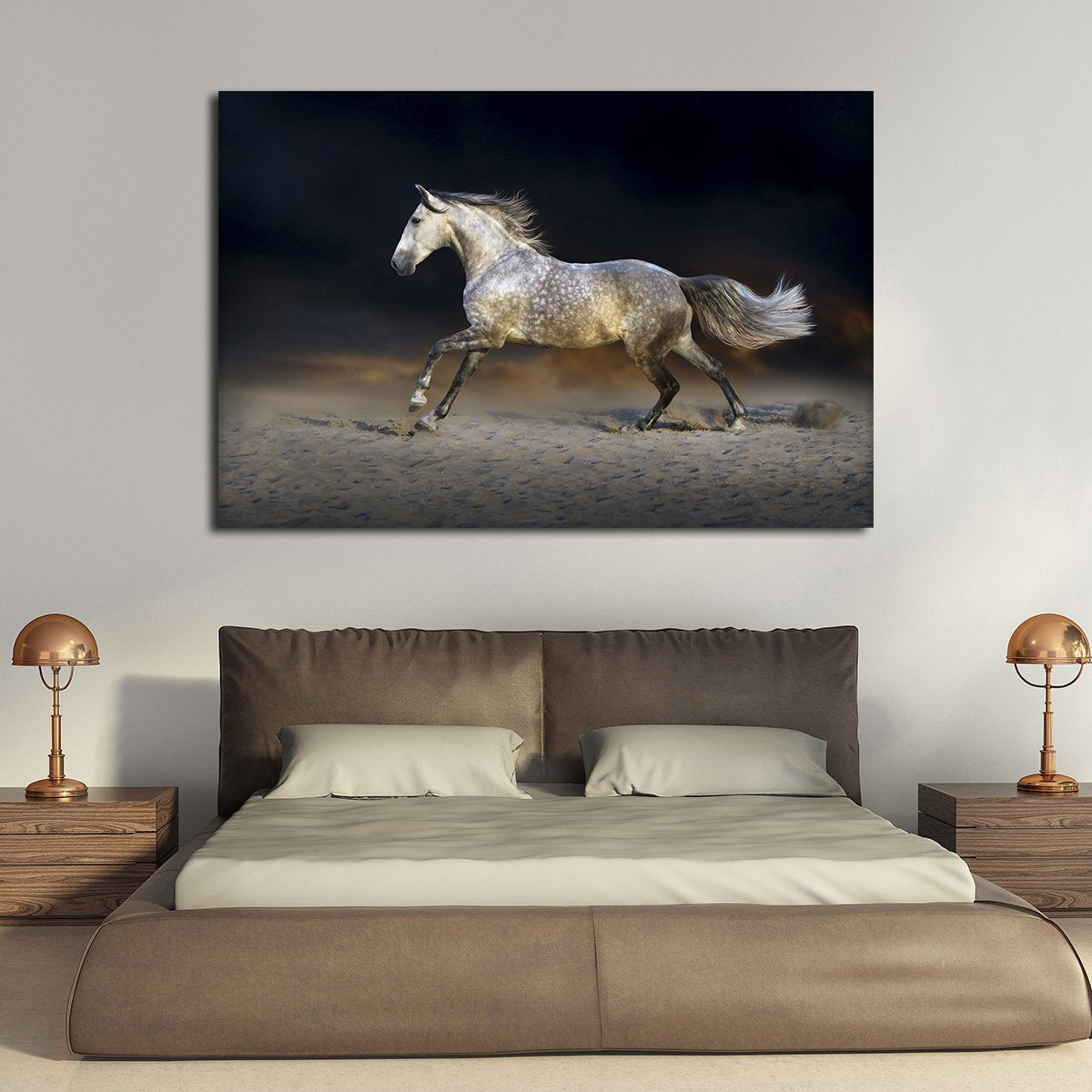 Gray Stallion Multi Panel Canvas Wall Art