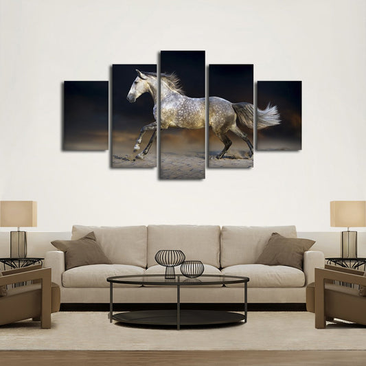 Gray Stallion Multi Panel Canvas Wall Art