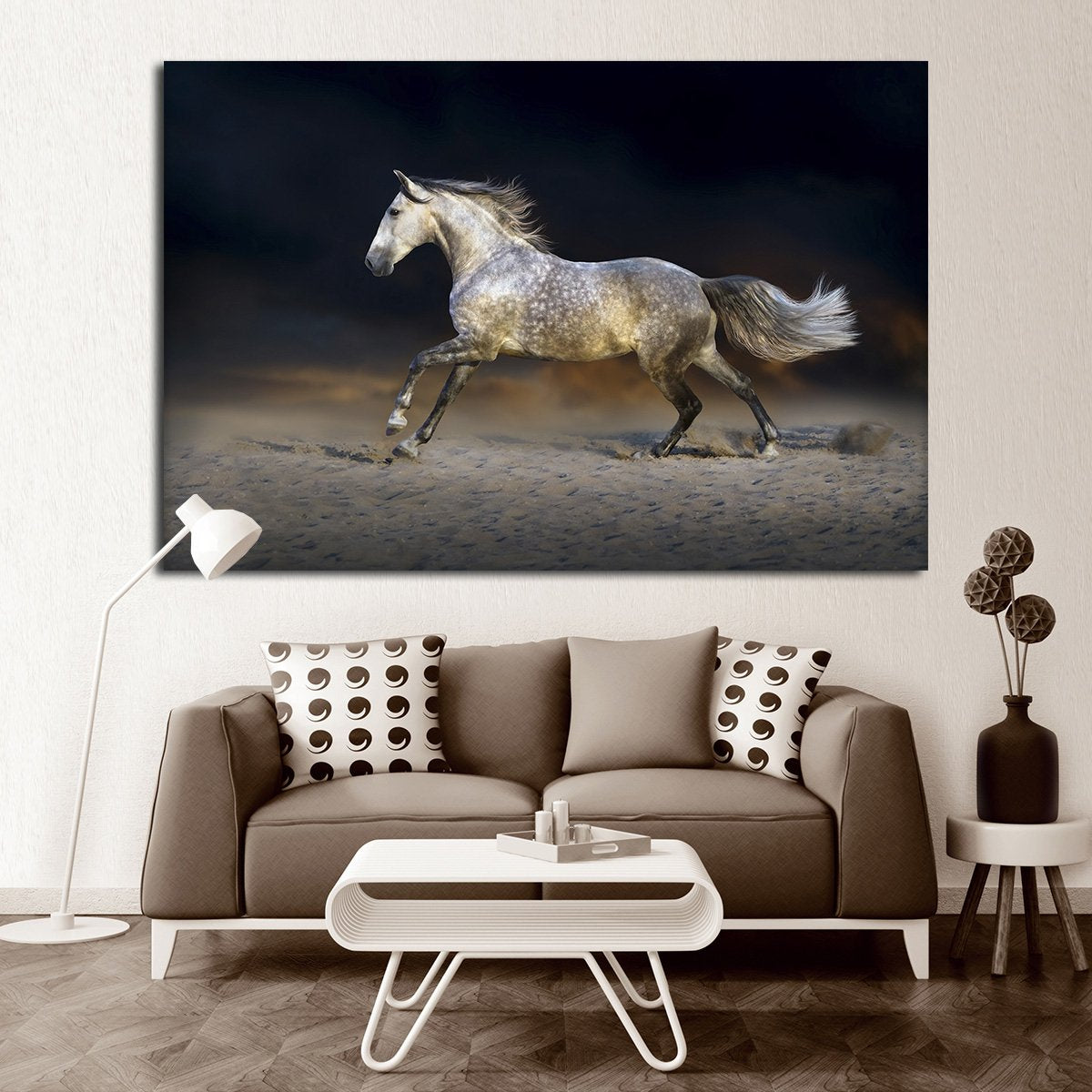 Gray Stallion Multi Panel Canvas Wall Art