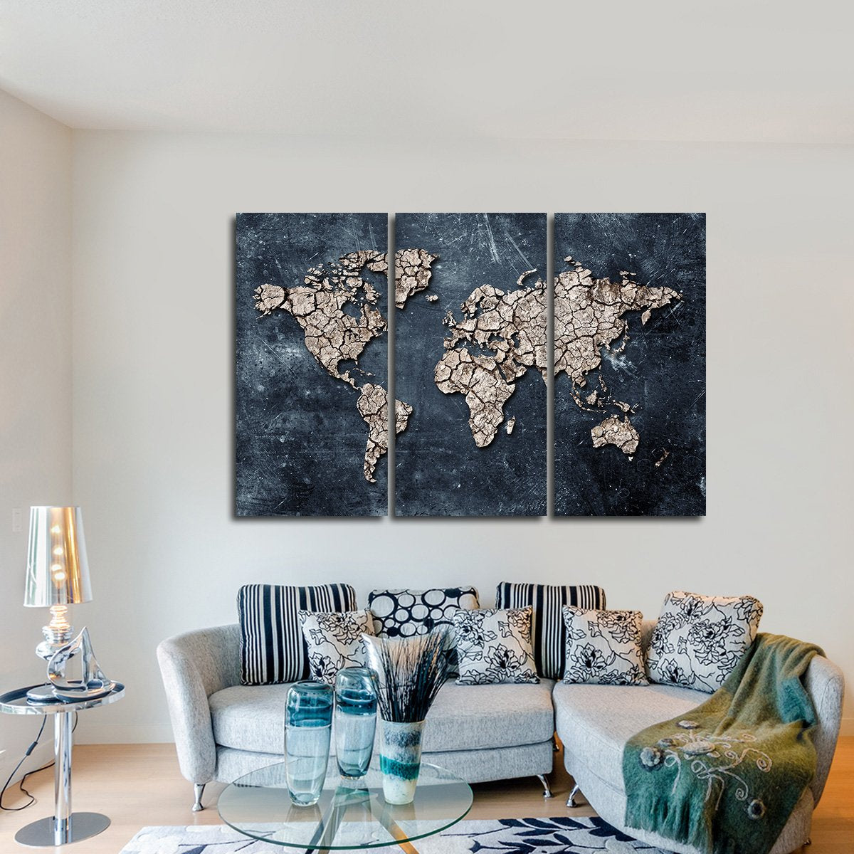 Ground Map Multi Panel Canvas Wall Art
