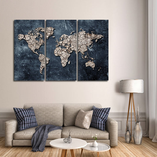 Ground Map Multi Panel Canvas Wall Art