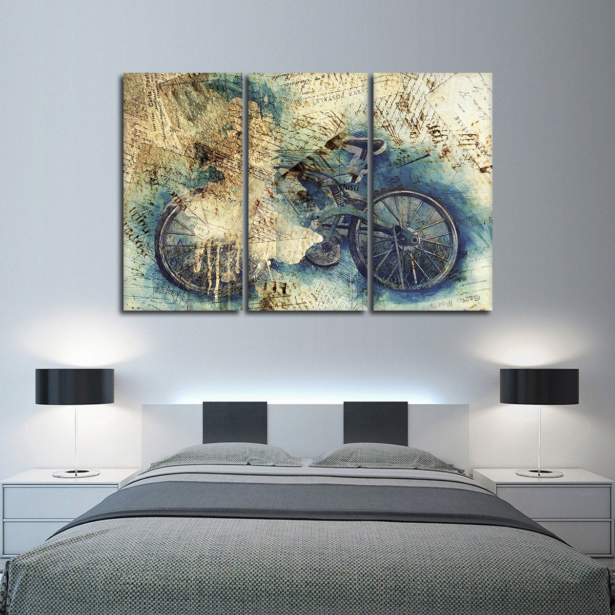 Grunge Bike Multi Panel Canvas Wall Art