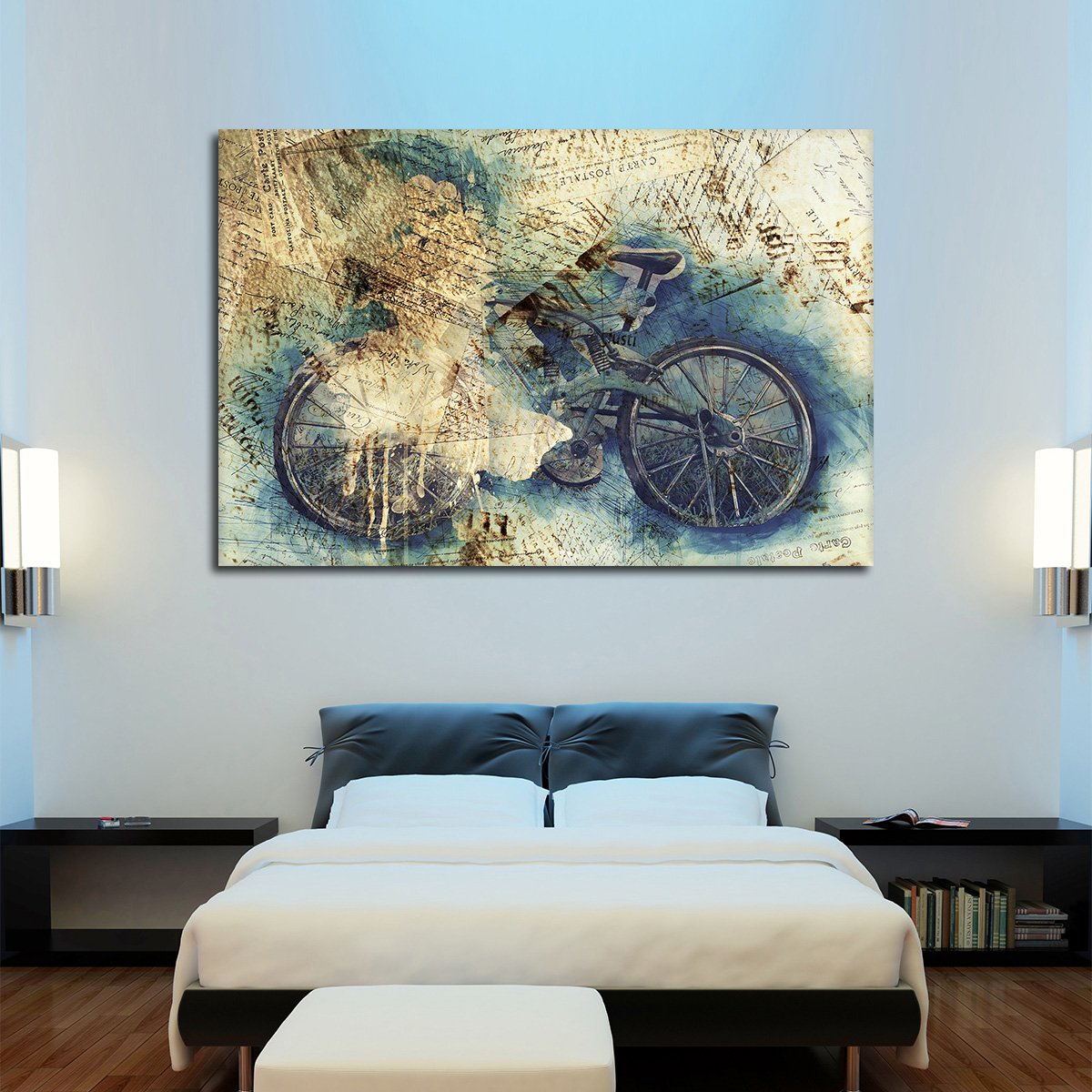 Grunge Bike Multi Panel Canvas Wall Art