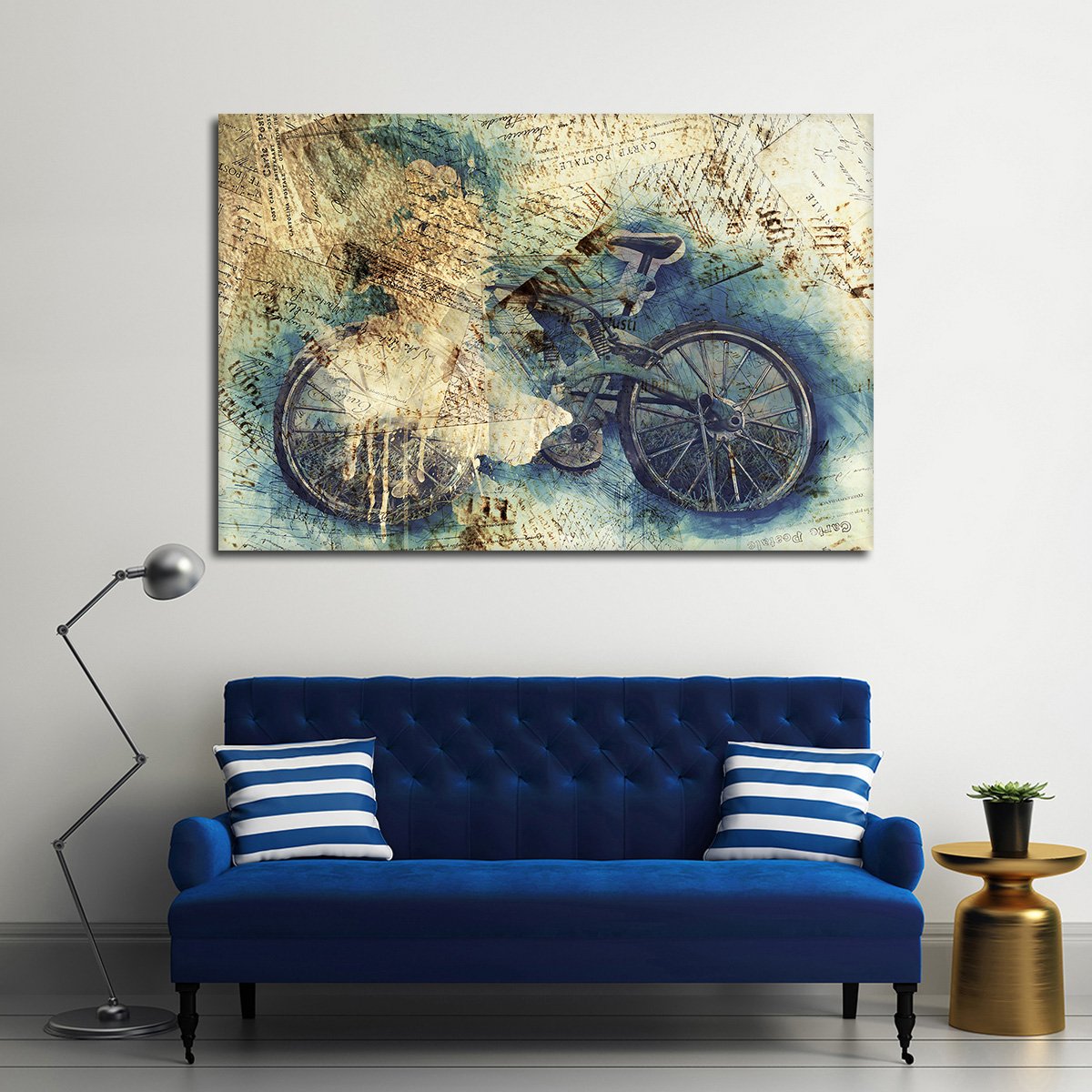 Grunge Bike Multi Panel Canvas Wall Art