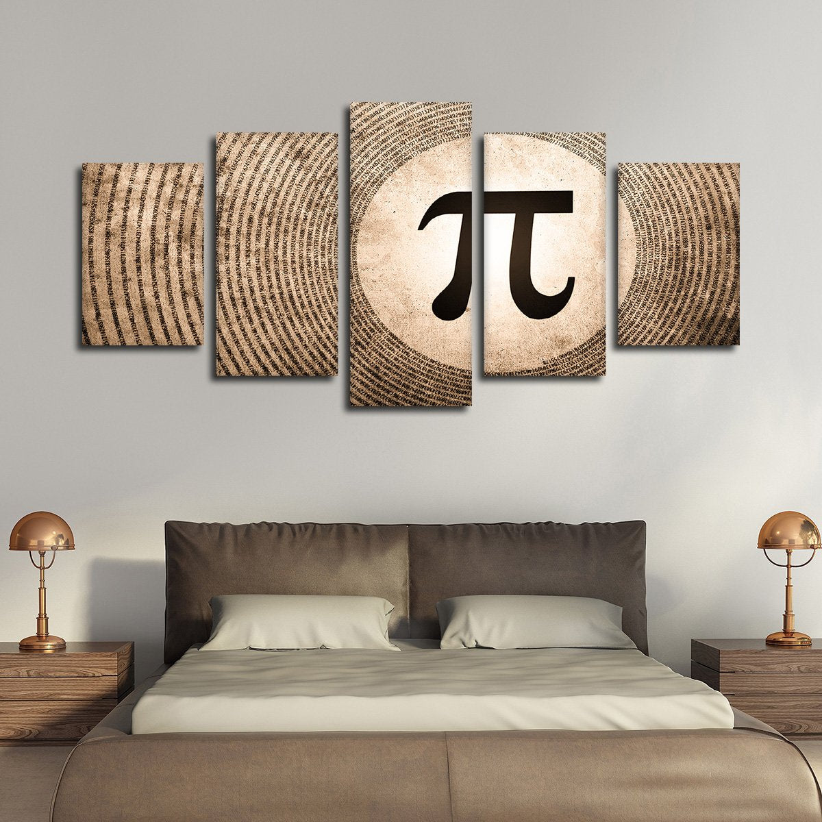 Grunge Pi Multi Panel Canvas Wall Art