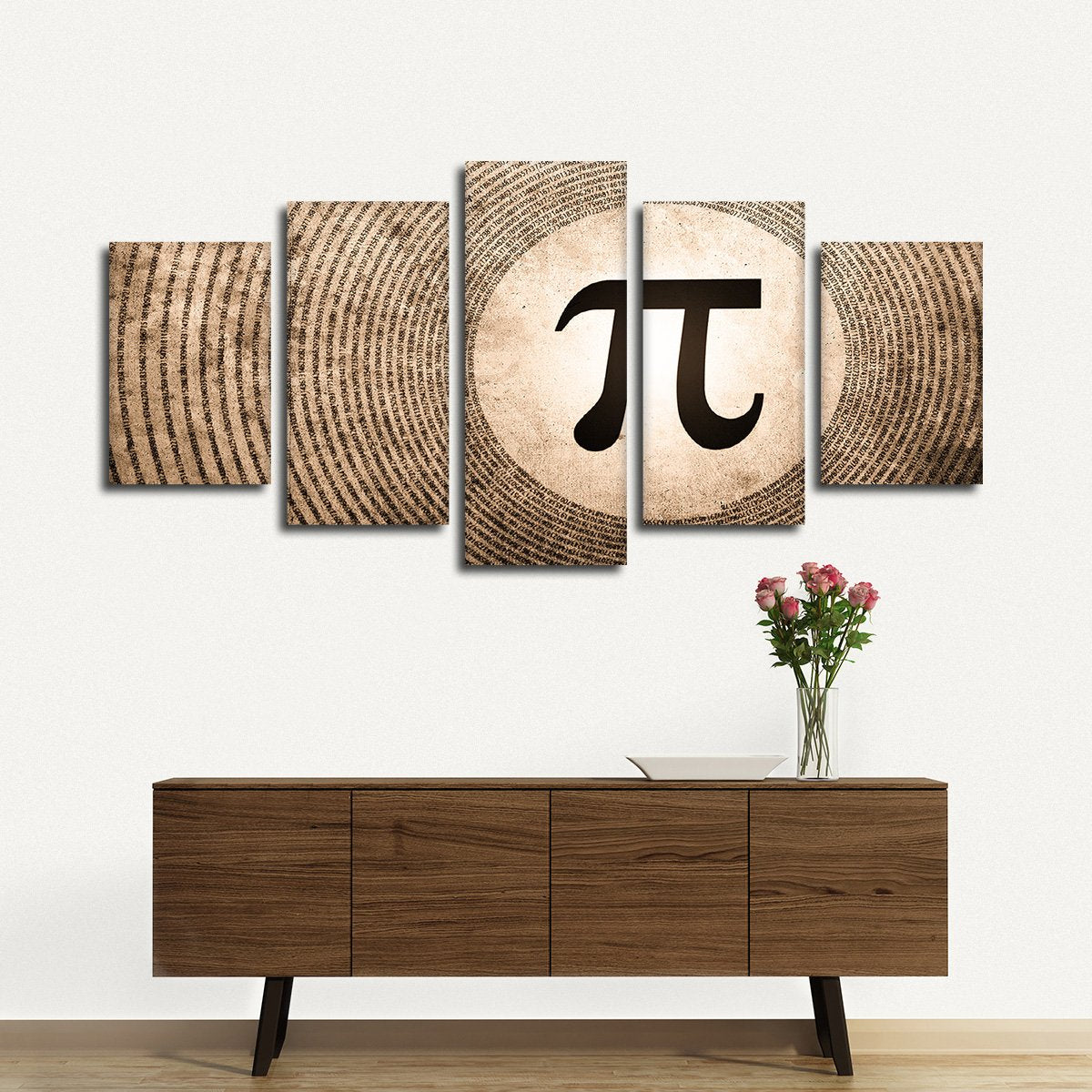 Grunge Pi Multi Panel Canvas Wall Art