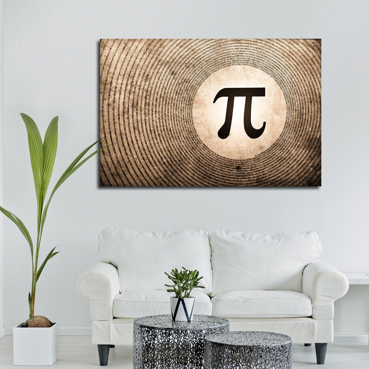 Grunge Pi Multi Panel Canvas Wall Art