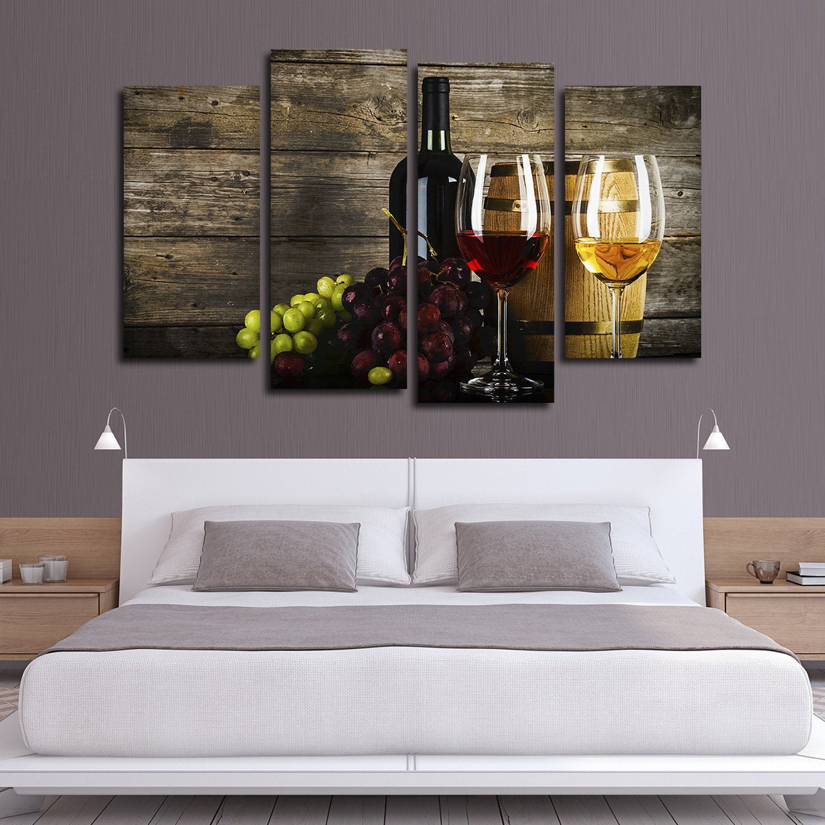 Grunge Wine Multi Panel Canvas Wall Art