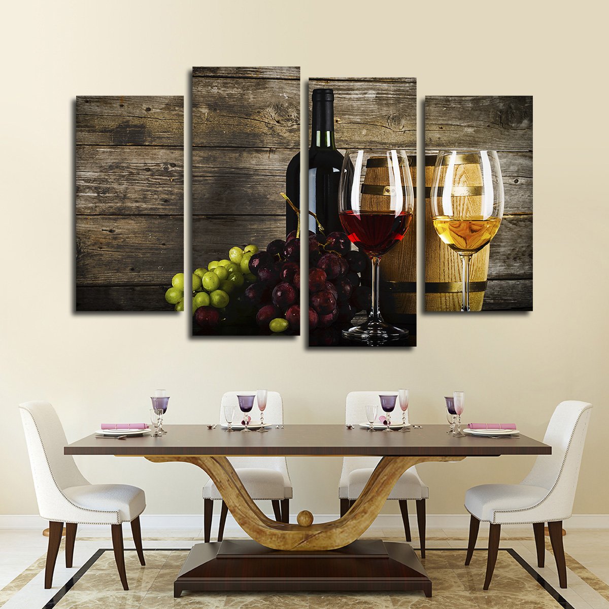 Grunge Wine Multi Panel Canvas Wall Art