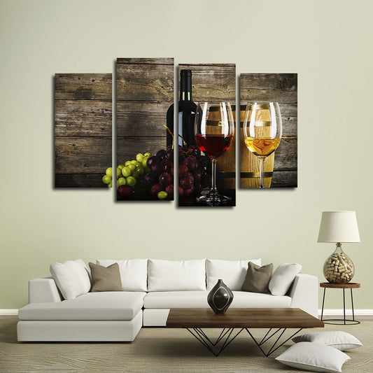 Grunge Wine Multi Panel Canvas Wall Art