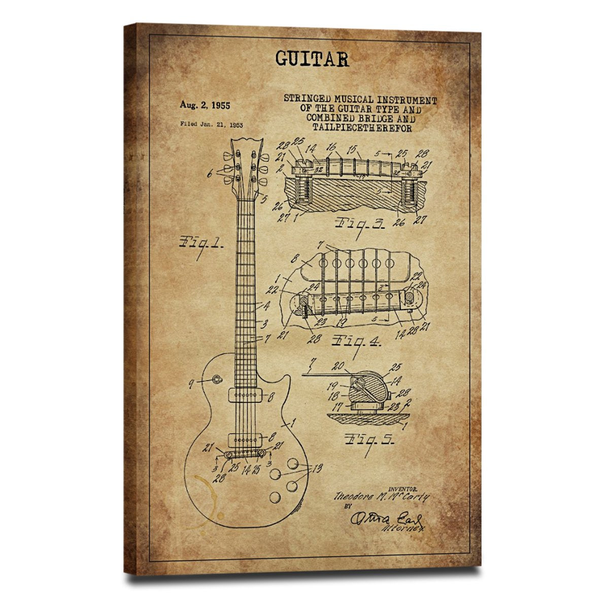 Guitar Patent Canvas Wall Art