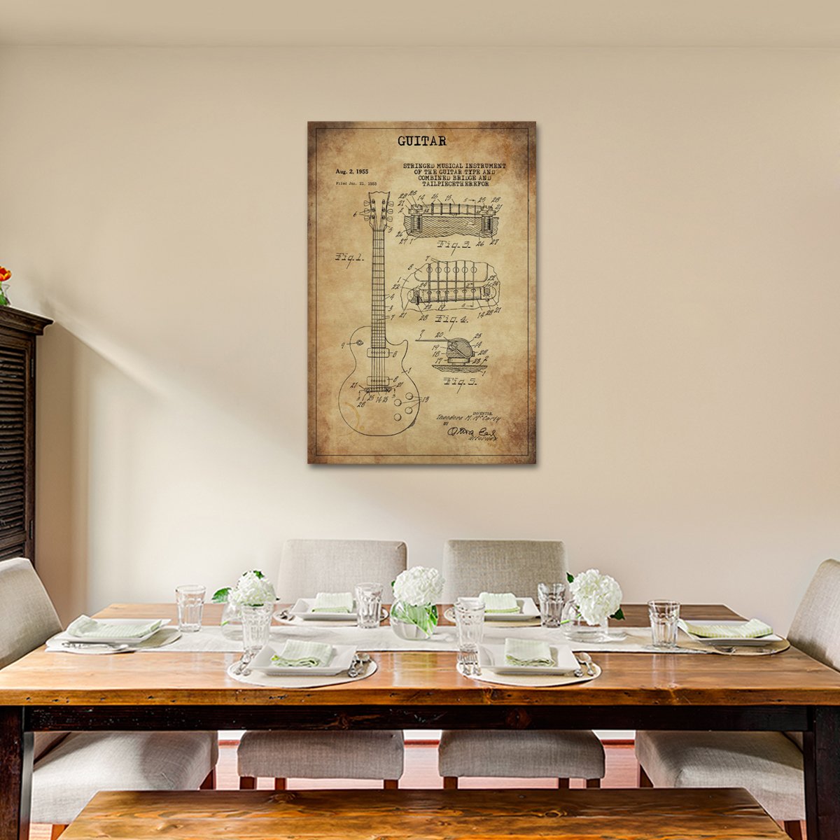 Guitar Patent Canvas Wall Art