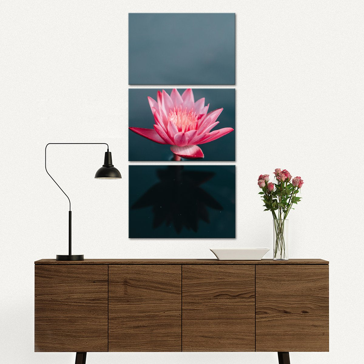 Lone Lotus Multi Panel Canvas Wall Art