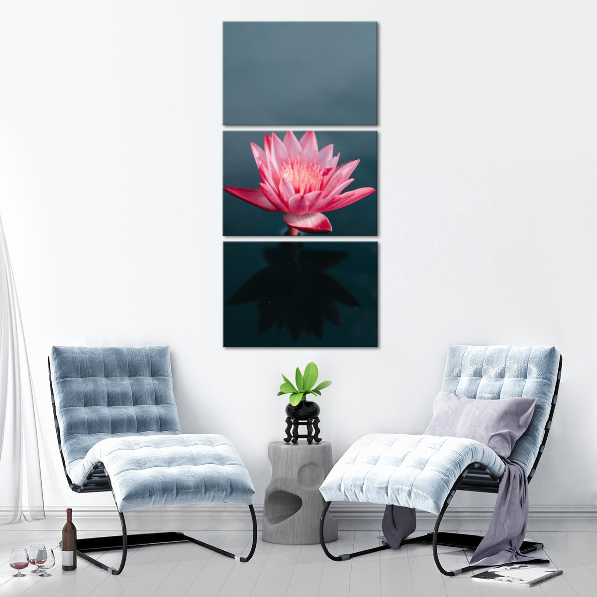 Lone Lotus Multi Panel Canvas Wall Art