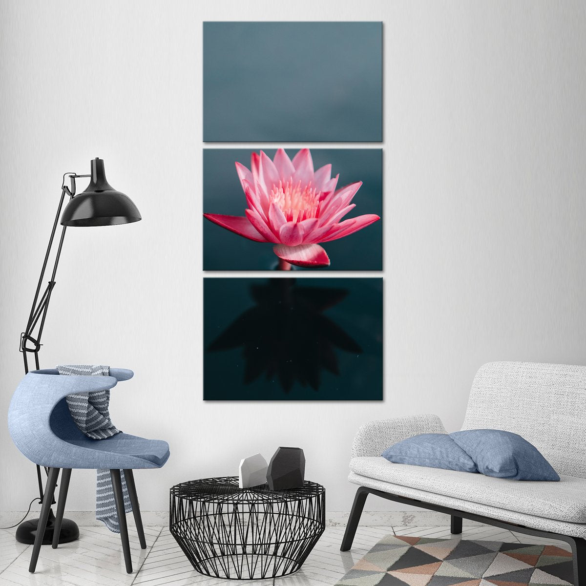 Lone Lotus Multi Panel Canvas Wall Art