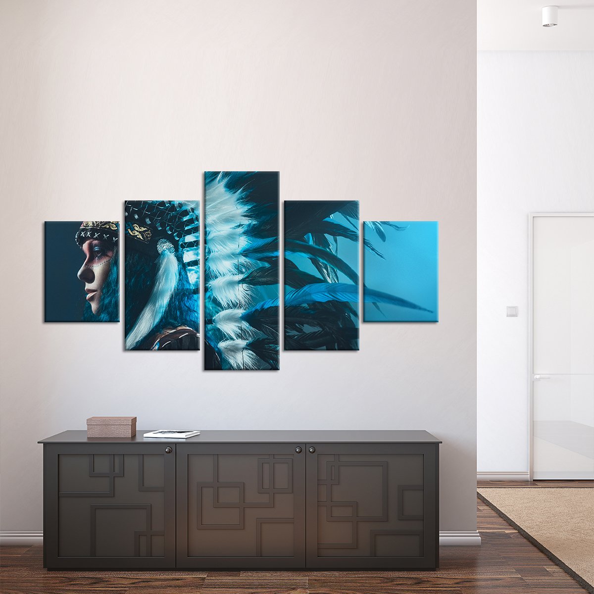 Native Warrior Multi Panel Canvas Wall Art