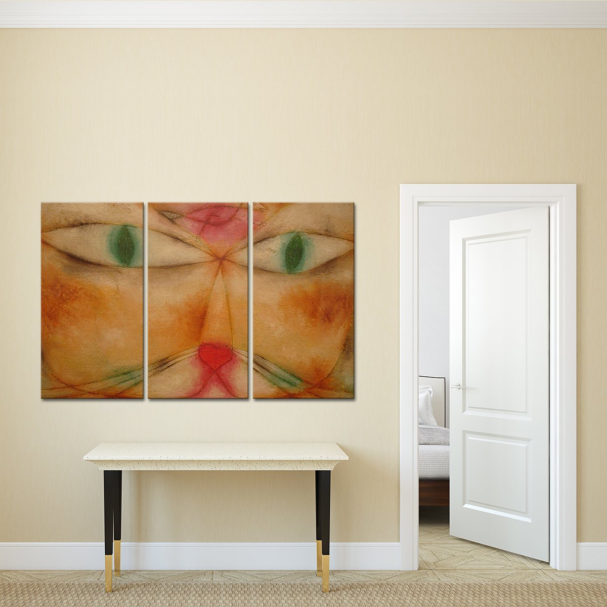 Cat and Bird Multi Panel Canvas Wall Art