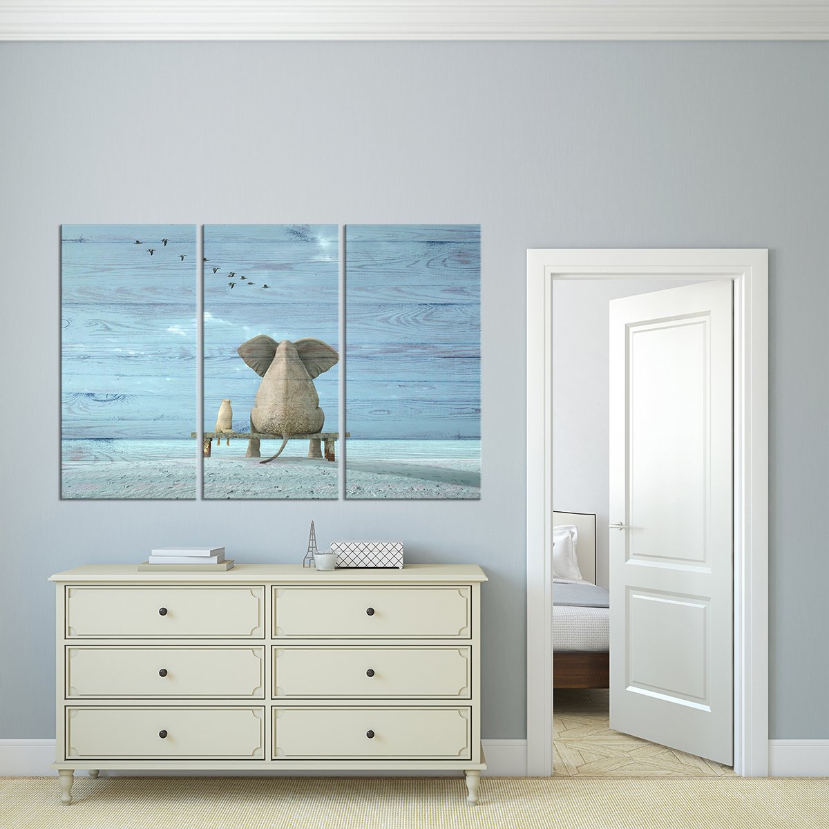 Elephant Daydream Multi Panel Canvas Wall Art