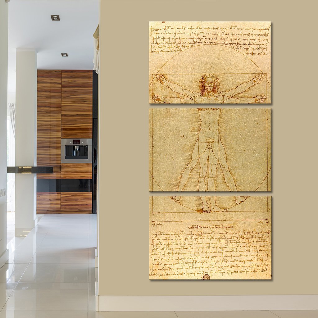 The Vitruvian Man Multi Panel Canvas Wall Art