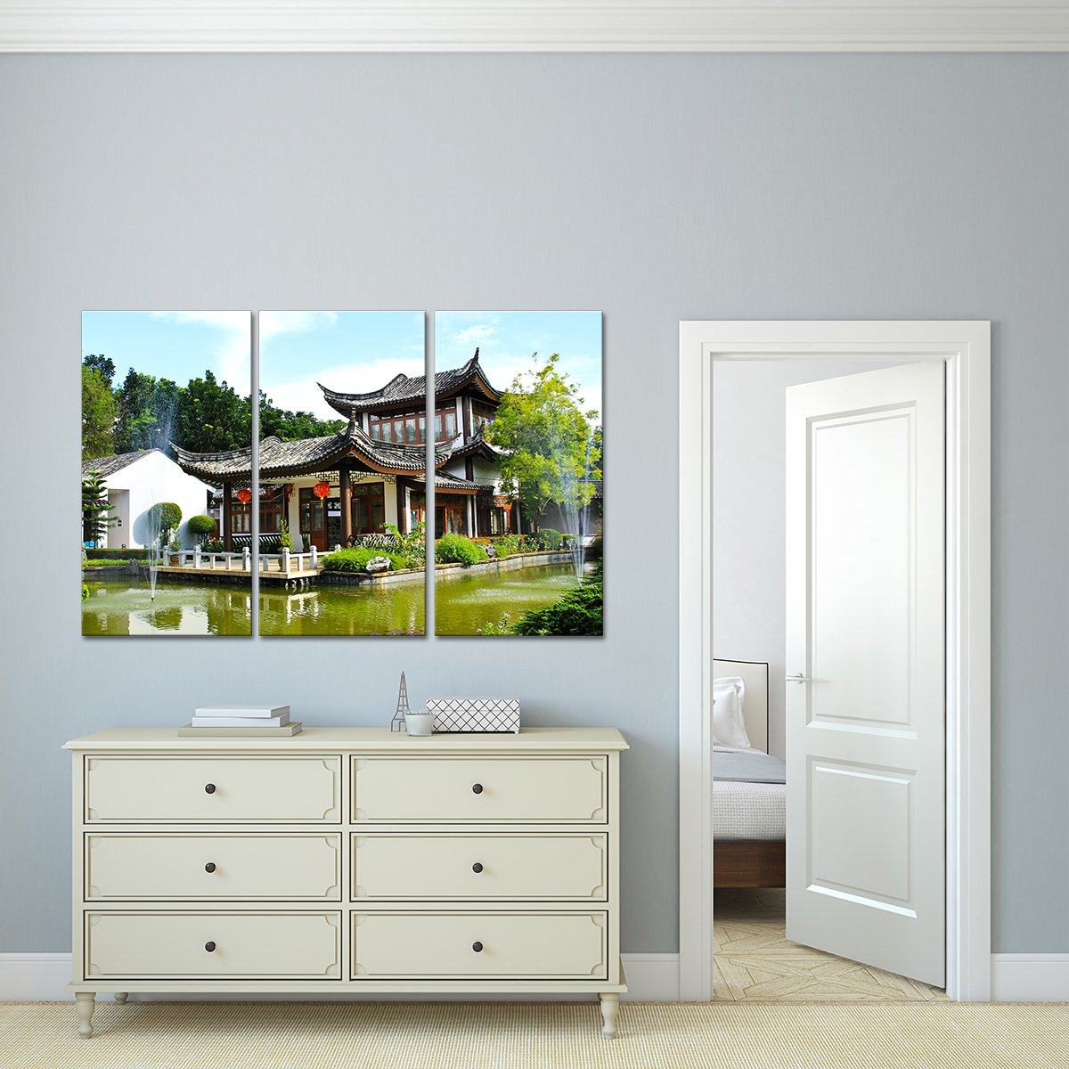 Buddhist Temple Multi Panel Canvas Wall Art