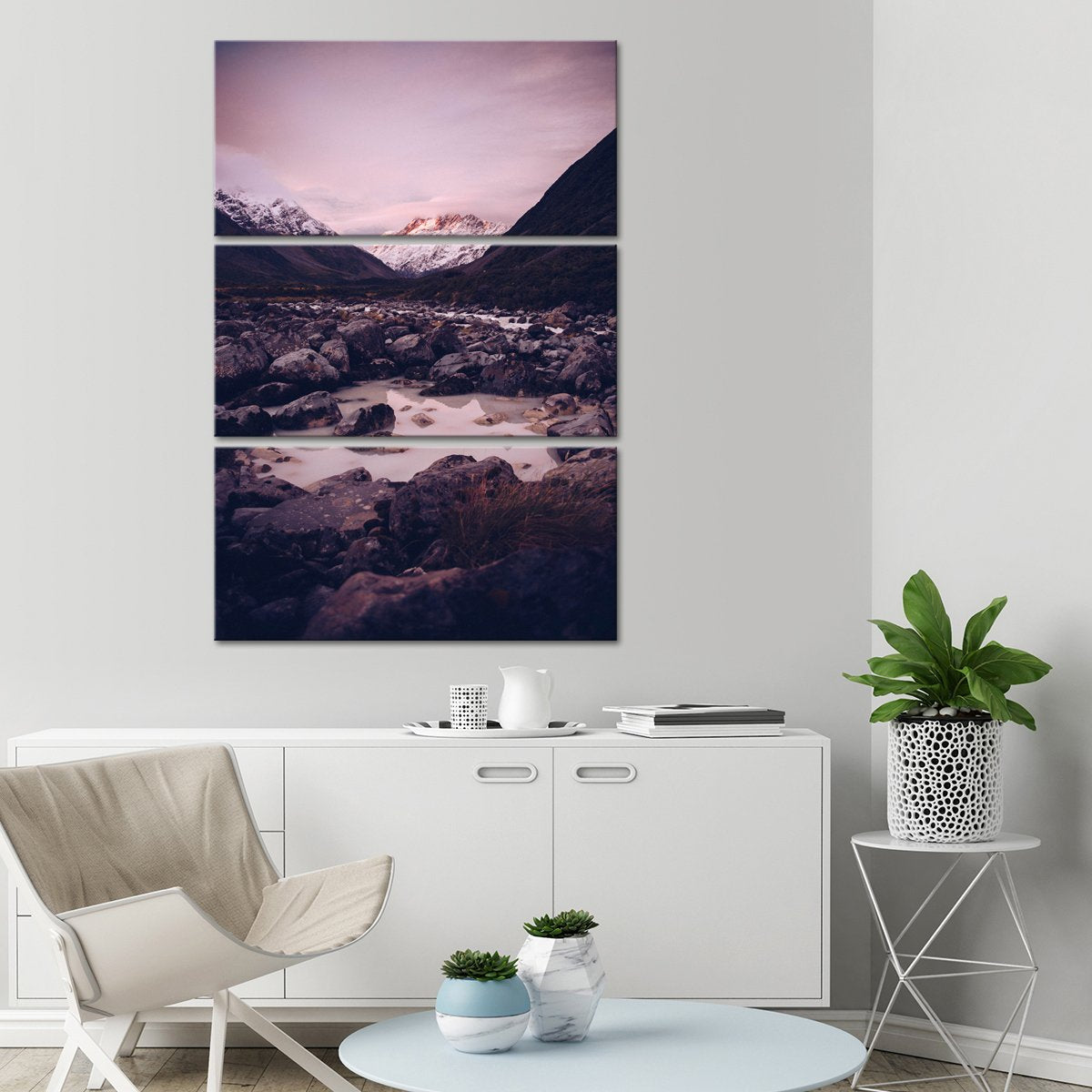 Spectacular Pond at Sunset Multi Panel Canvas Wall Art