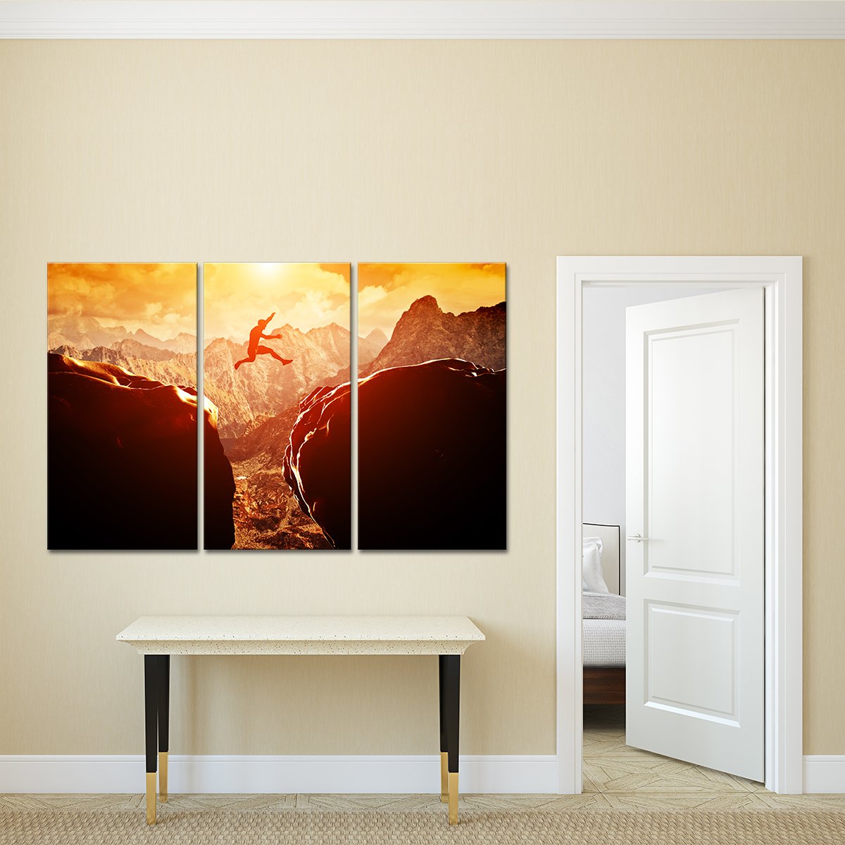 Jumping Over the Cliff Multi Panel Canvas Wall Art