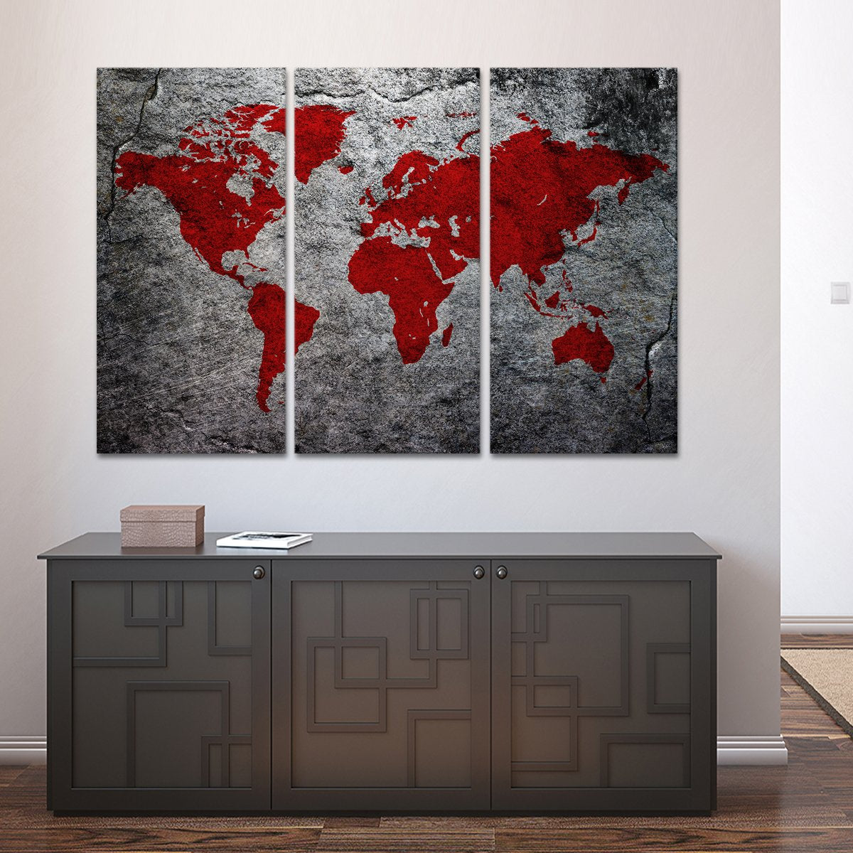 Boulder World Map Multi Panel Canvas Wall Art