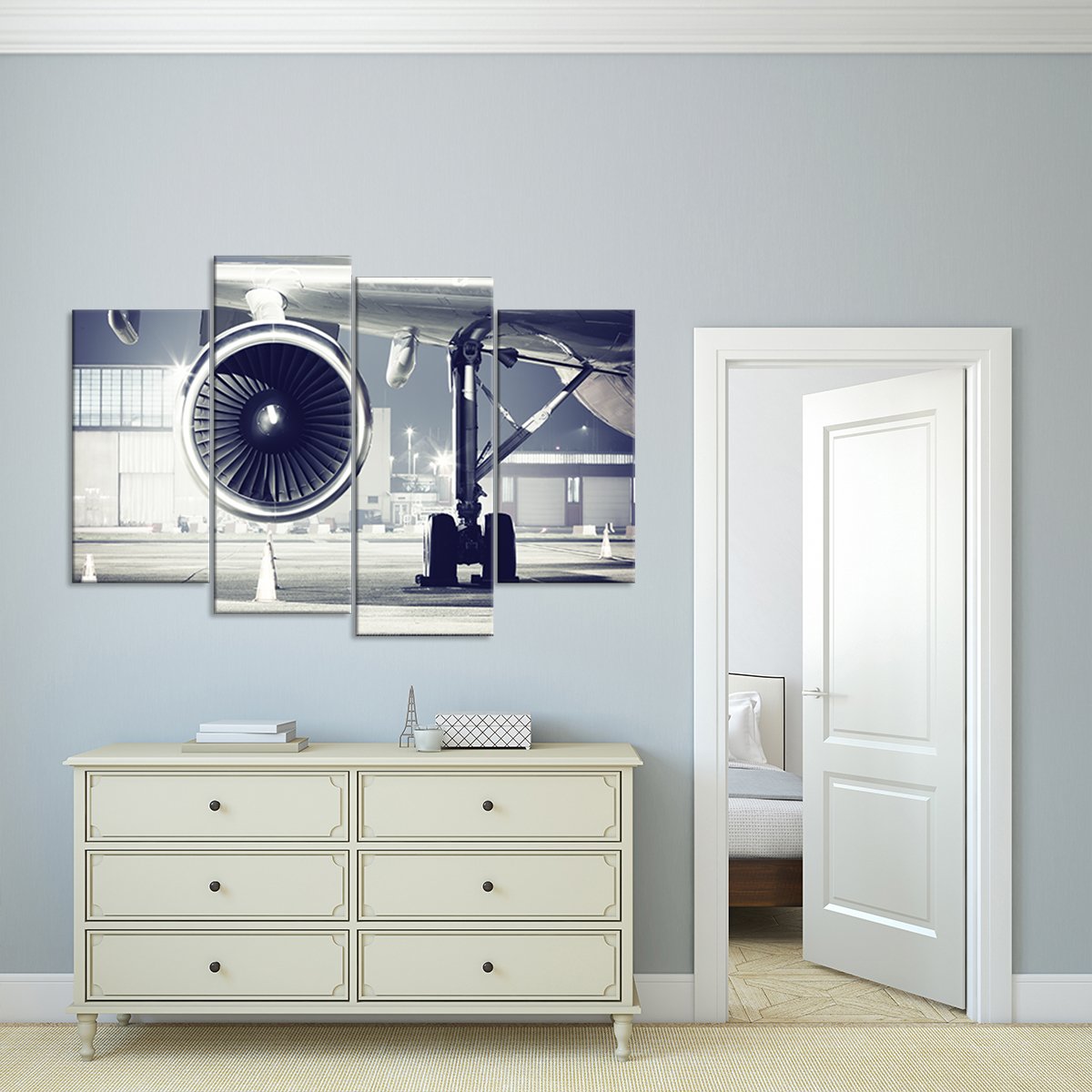 Airplane Turbine Multi Panel Canvas Wall Art