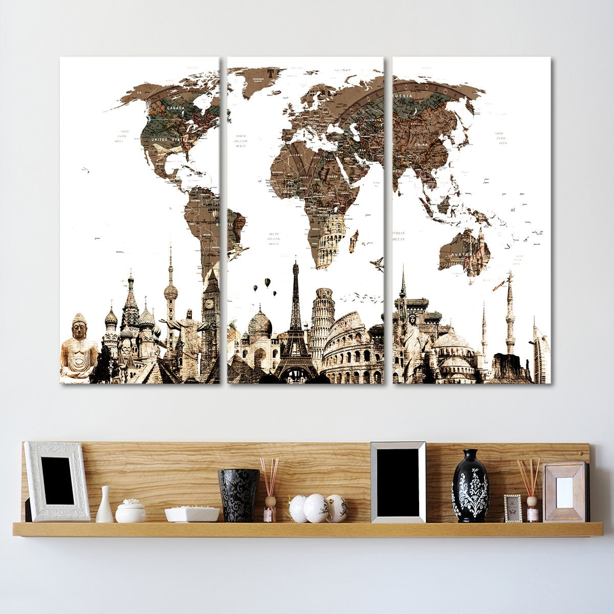 Farmhouse VIII Hand Drawings and Sketches Multi Panel Canvas Wall Art