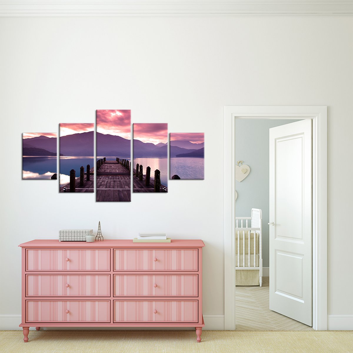 Morning at the Pier Multi Panel Canvas Wall Art