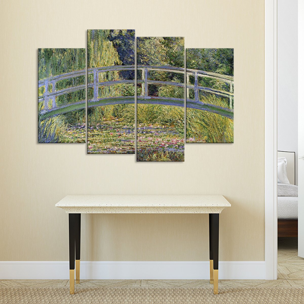 The Japanese Footbridge Multi Panel Canvas Wall Art